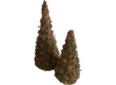 CONE MOUSSE BRANCHES BERRY H80cm
