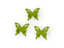HOUTEN VLINDER groen 3 3 0 2cm  - 40pcs/net