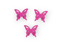 HOUTEN VLINDER roze 3 3 0 2cm  - 40pcs/net